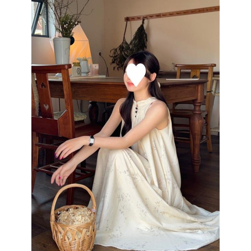 Neck Sling Dress Children's Summer New Cold Zen Niche Design Dress