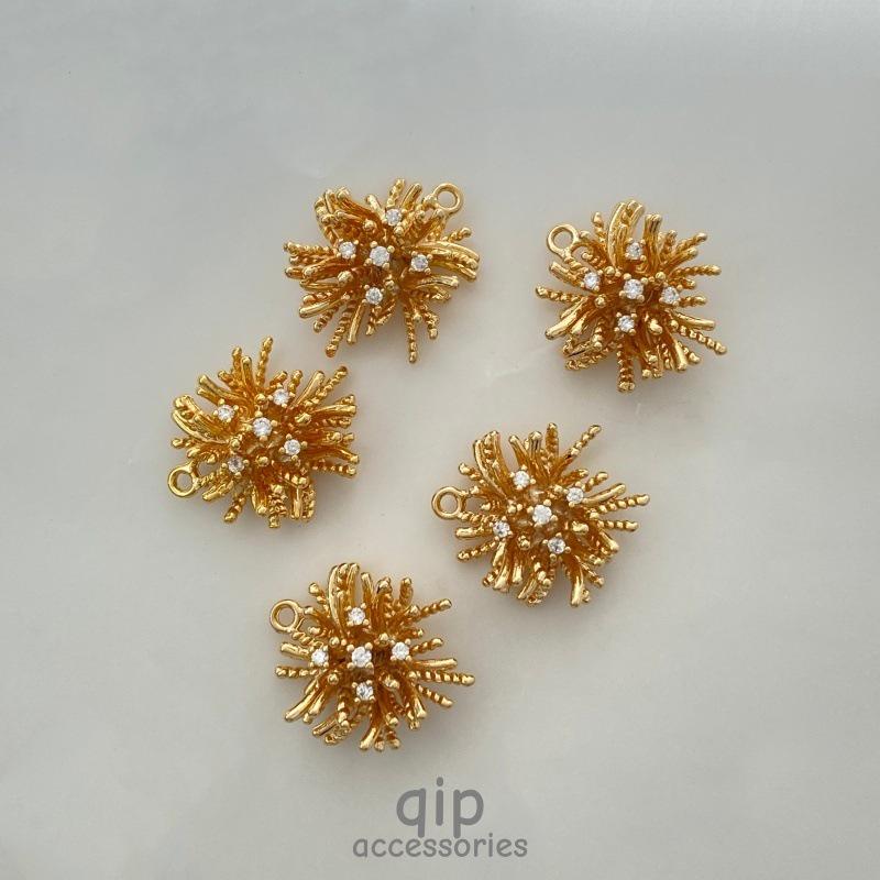 Dandelion Fireworks Necklace & Earrings Set - 18k Gold Plated, High Color Retention Jewelry with Micro-set Zircon.