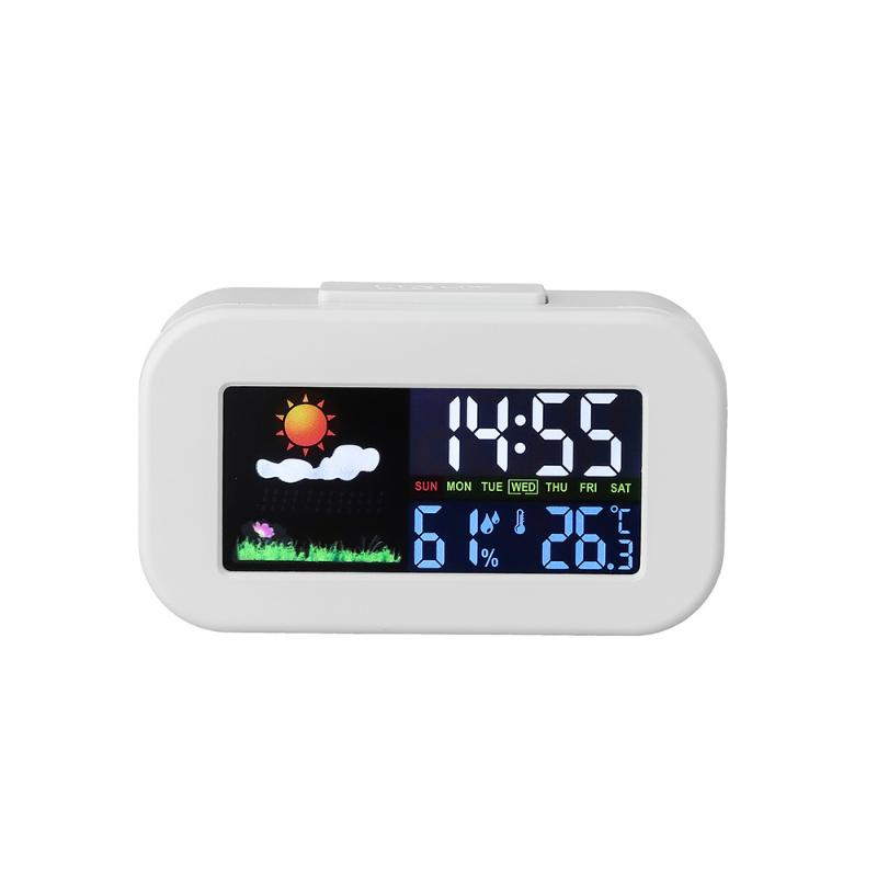 Wetterstation Uhr mit hellem Farb-LCD-Bildschirm für umfassende Temperatur- und Feuchtigkeitsmessung, am besten für das Arbeitszimmer