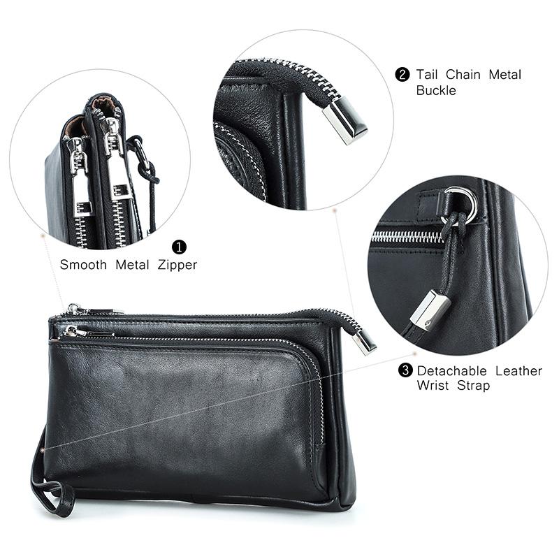 Genuine Leather Digital Accessories Storage Bags Electronic USB Data Cable Earphone Case Phone Gadgets Travel Organizer Pouch