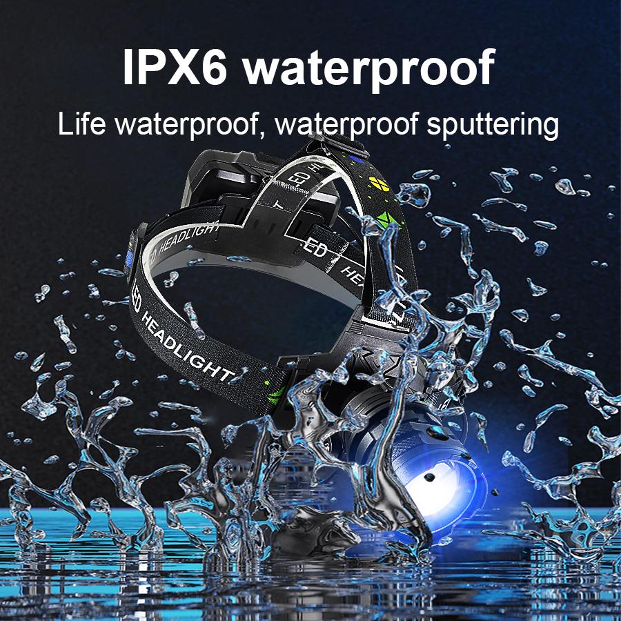 5000LM Most Powerful Headlamp White/Yellow Lights Rechargeable LED Headlights Lighting  Camping Fishing Head Flashlight