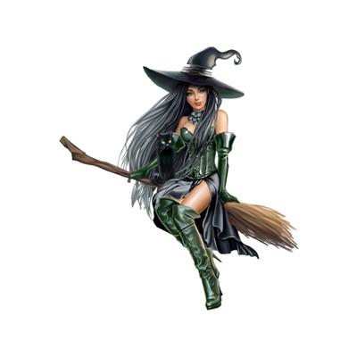 Tri Koshki KCS237 Fantasy Witch Halloween Car Sticker PVC Coloful Decals Motorcycle Accessories Sticker On Car Laptop Luggage