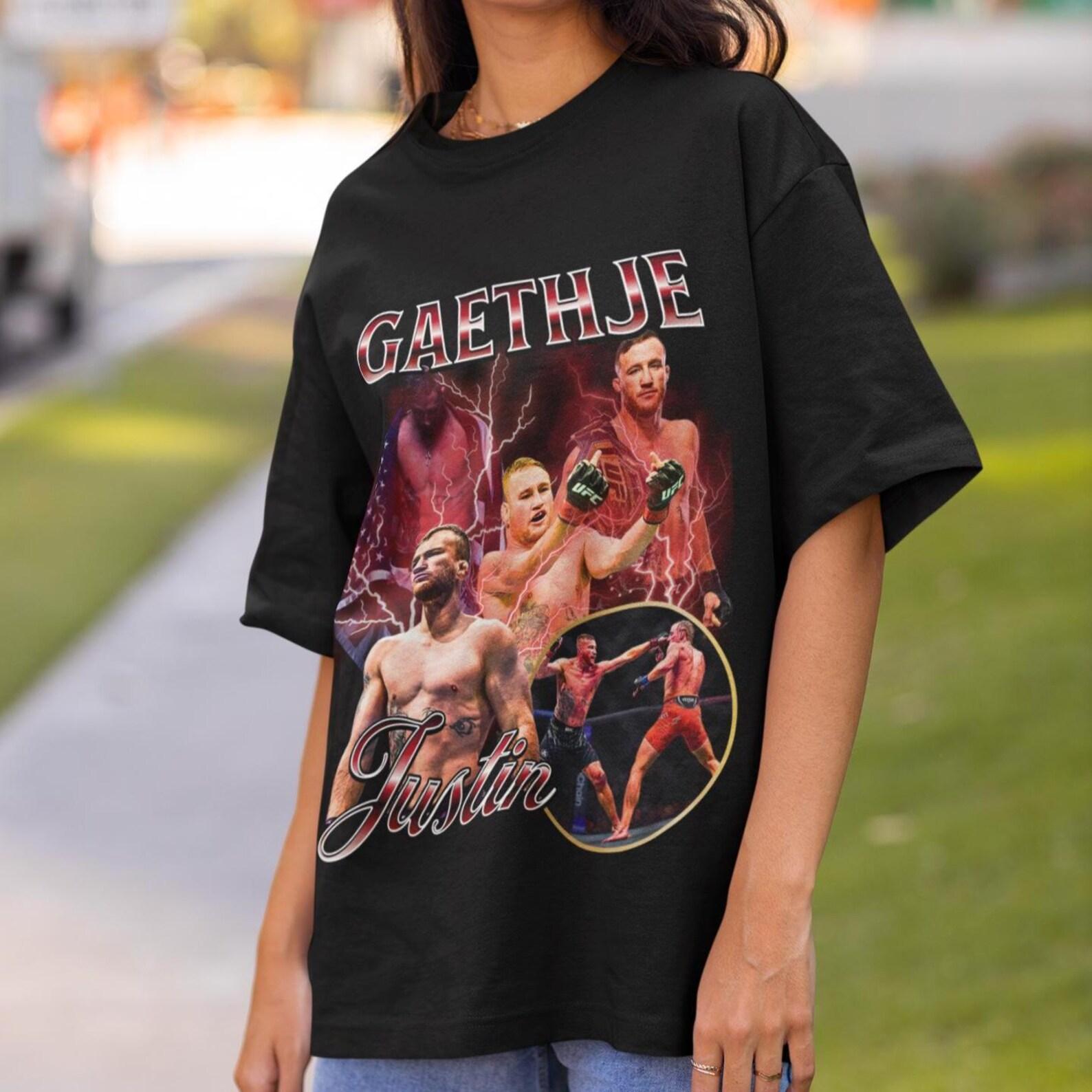 Justin Gaethje UFC Shirt Retro 90s ufc Shirt Graphic Style T-Shirt fighter T-Shirt Vintage Oversized Sport Tee Retro MMA Bootleg Gift MMA XL