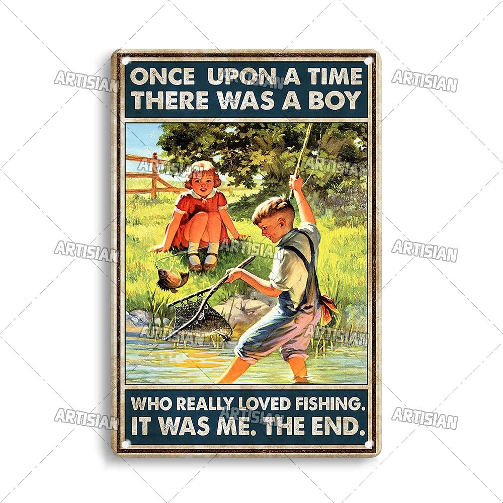 Artisian Fishing Metal Sign Sport Tin Plaque Lure Bait Decorative Poster Wall Decor Garage Bar Pub Club Hotel Cafe Kitchen Home