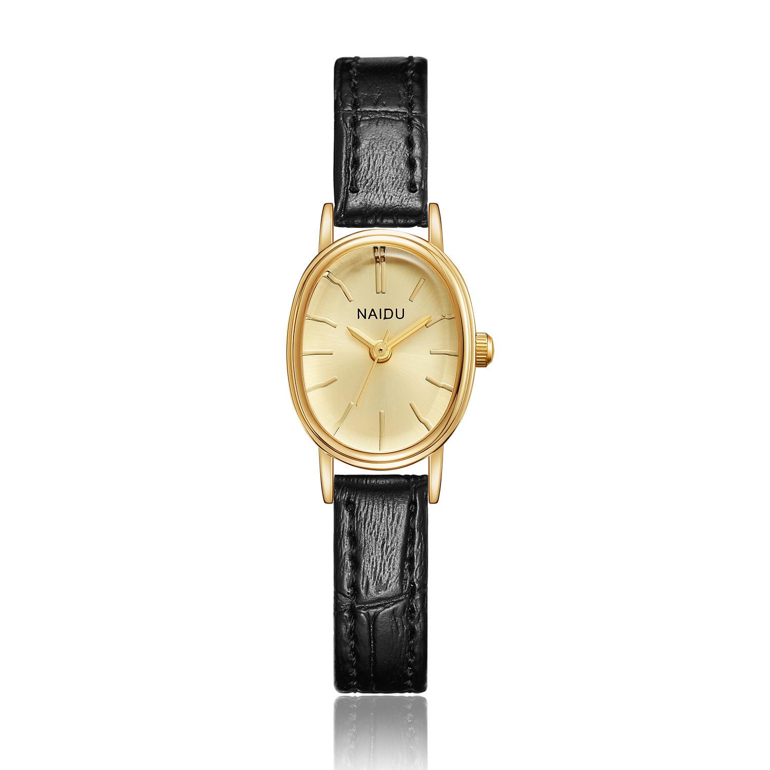

Oval Bamboo Steel Belt Women S Watch Casual Simple Gold Watch