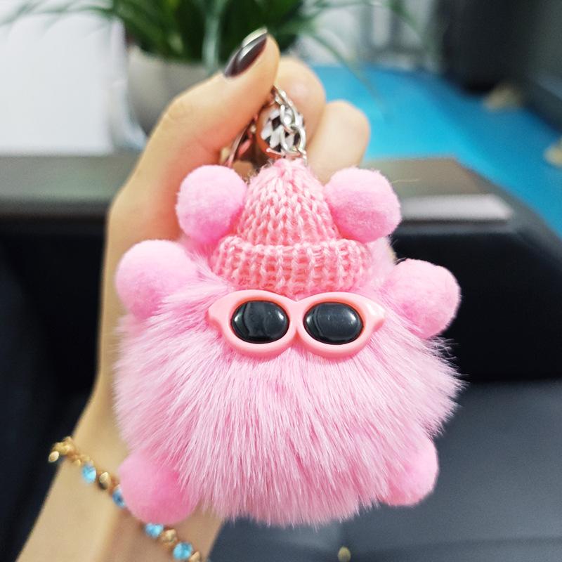 Imitation Plush Briquettes Pendant Car Key Bag Cartoon Plush Doll Pendant Trendy Cool Keychain