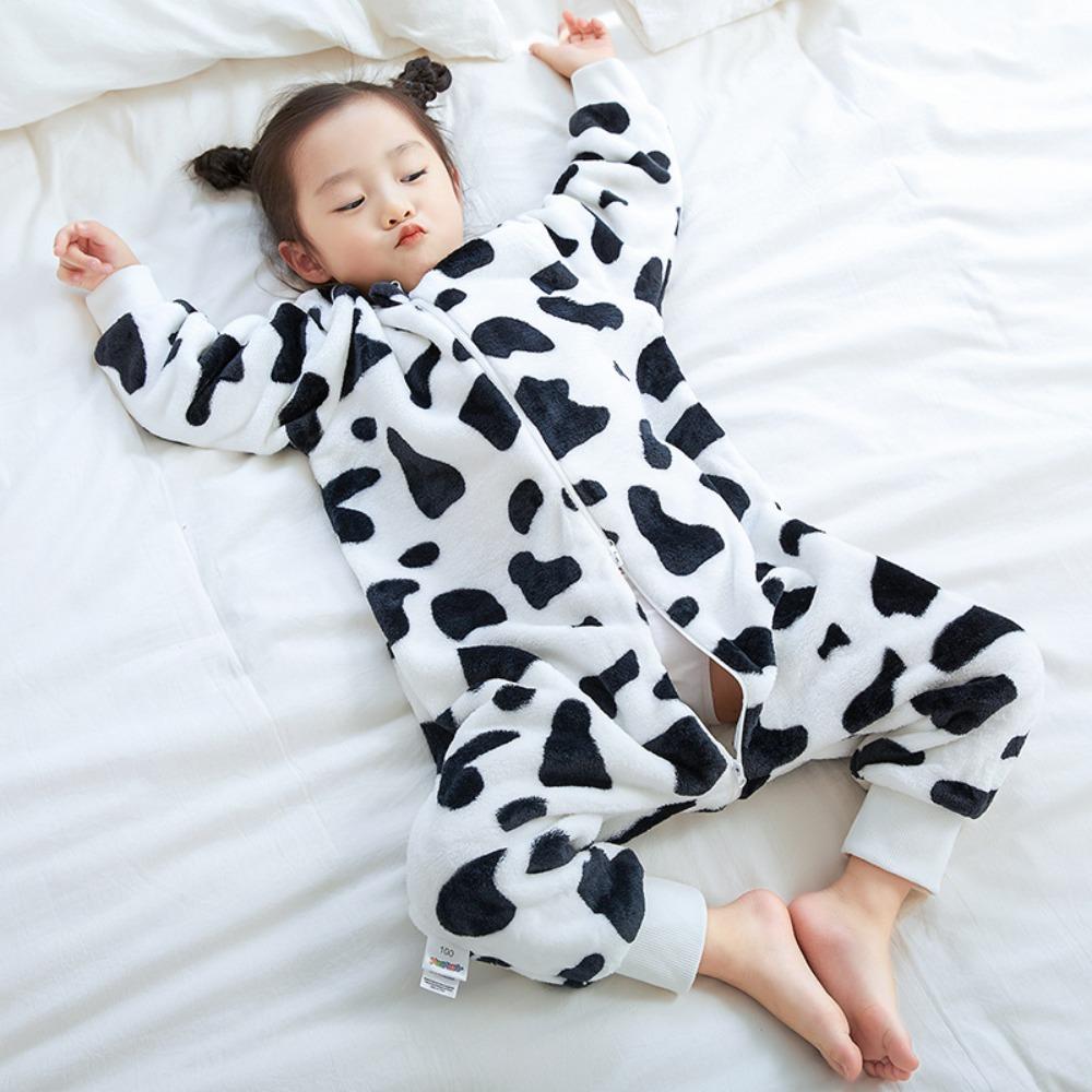 Pigiama a gamba divisa per bambini Autunno Inverno Tutina in flanella per neonati Sacco a pelo per neonati e bambini Tuta