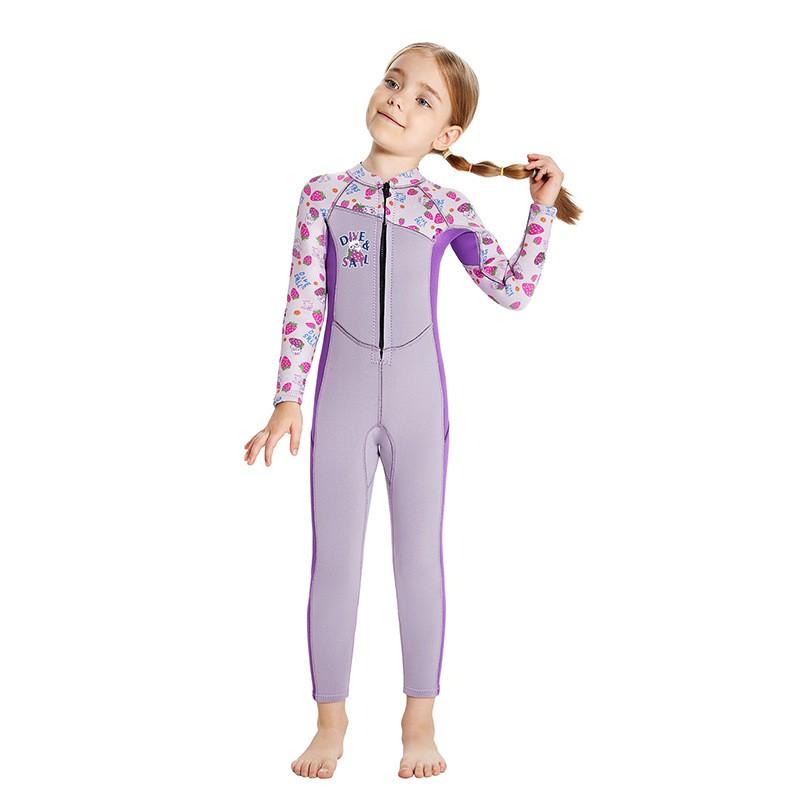 

Children s Diving Suit 2.5MM One-piece Long-sleeved Warm Girls Snorkeling Surfing Swimsuit Sunscreen Jellyfish M