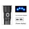 P50 Waterproof Zoomable Flashlight with Power Display and Multi-Function Lighting