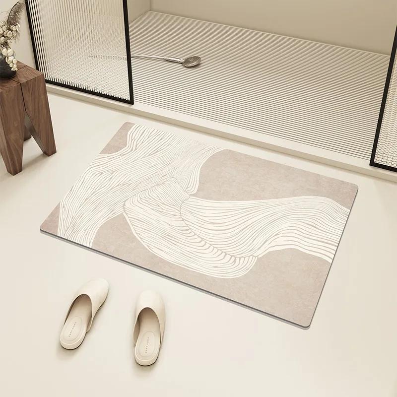 Super Absorbent Diatom Mud Floor Mat Soft Bath Carpet Quick Dry Home Entrance Doormat Non Slip Bathroom Foot Mats Toilet Rugs