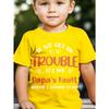 European sizes Boy's "IF WE GET IN TROUBLE, IT's MY PAPA's FAULT BECAUSE I LISTEN to HIM" Simple and Stylish Colorful Letter Print Short