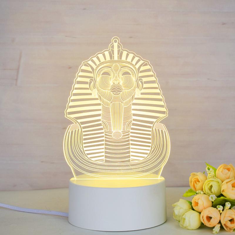 Customize Acrylic 3D Illusion LED Warm White Night Light for Living Room Kids Bedroom Decorative Lamp with USB Power