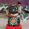 Stylish Kutani ware beckoning cat figurine from Waza no with perfect for opening a or any Kura, left-handed, black, cushion, business, birthdays,