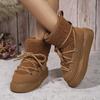 Winter Oversized Thick Soled Casual Snow Boots 2024 New Warm and Versatile Lamb Wool Ankle Strap Cotton Boots