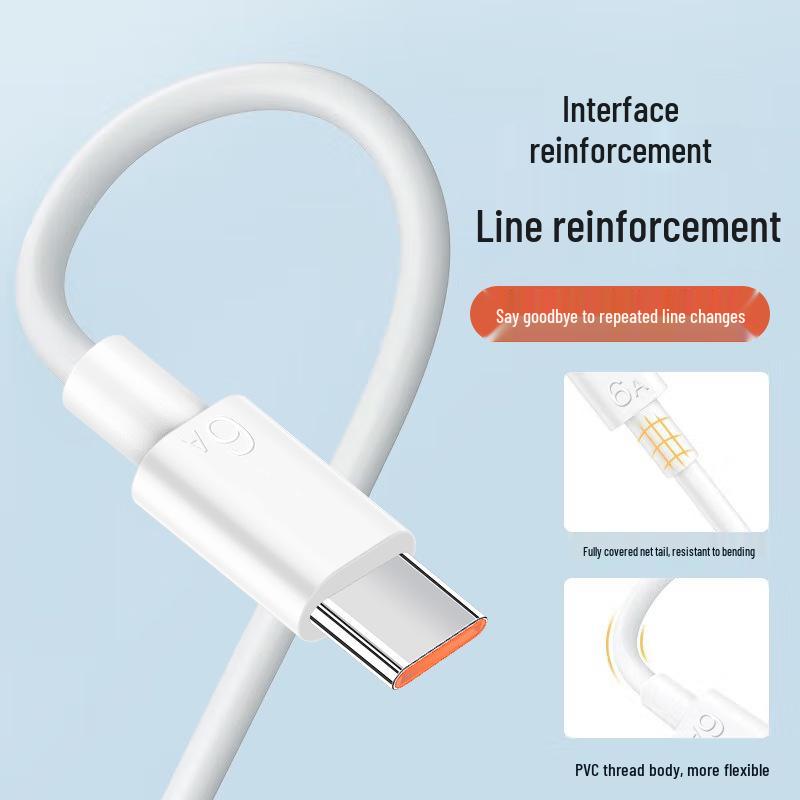 66W 6A Super Fast Charging Type-C Cable for Huawei, 2m, Fully Compatible with Flash Charge