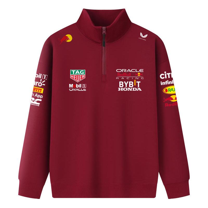 F1 Red Bull Team Uniform Spring and Autumn Jacket F1 Formula Racing Summer Red Bull Team Half Zip Hoodie