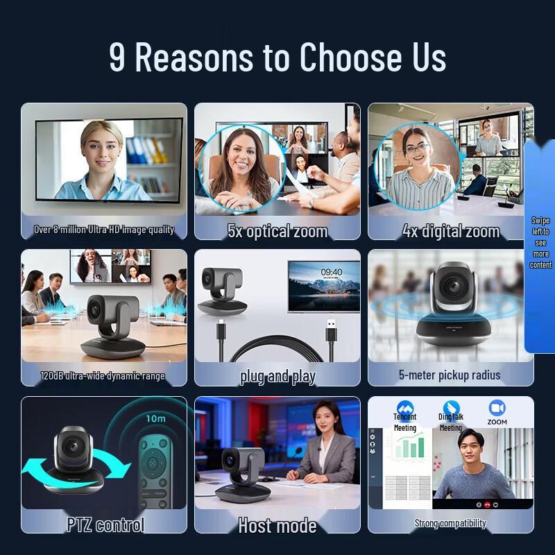 

Hikvision V108 4K UHD PTZ Conference Camera (CN version)