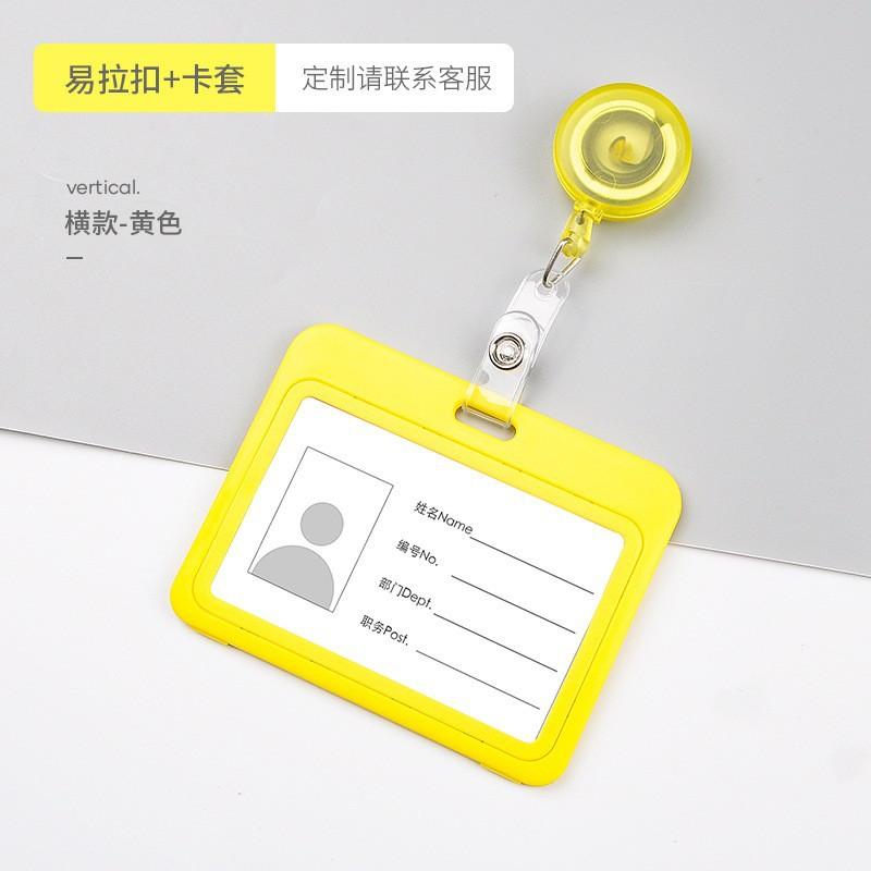 ID Name Badge Credit Card Holder Employee's Staff Work Card Cover with Retractable Badge Reel Pass Bus Card Sleeve