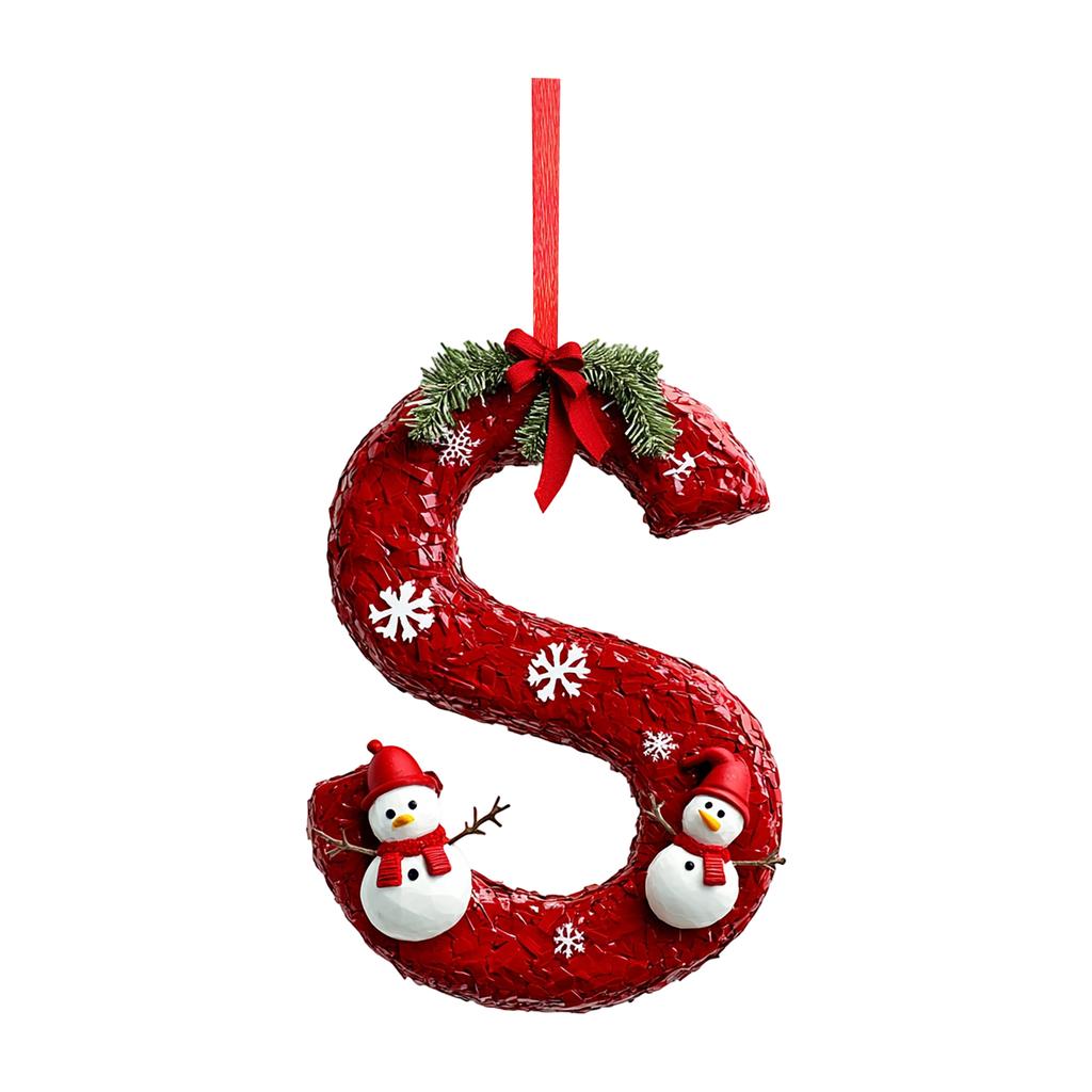 2D 26 Letter  Christmas Ornaments Acrylic Flat Christmas Tree Home Decorations Ornaments