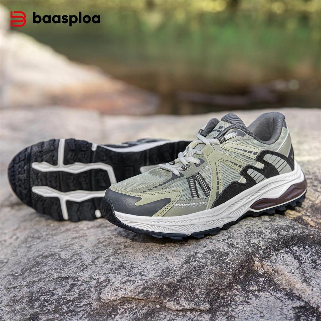 BAASPLOA Herren Laufschuhe Mesh Atmungsaktive Herren Outdoor Laufschuhe Rutschfeste Wear Retro Herrenmode Outdoor Laufschuhe