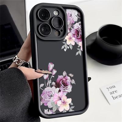 Modische Handyhülle mit Blumenmuster für iPhone 16 Pro Max 15 Pro 14 Plus 13 12 11 XS 8 7 Linsenschutz, weiche, stoßfeste TPU-Mattrückseite
