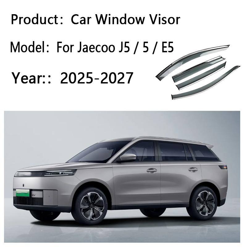 Car Window Visor For Jaecoo J5 5 E5 EV 2025 2026 2027 Vent Awning Sun Rain Wind Guard Cover Deflector Weathershield Accessories