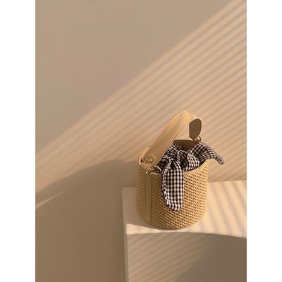 Nuova Borsa Intrecciata di Paglia Stile per Donna con Design alla Moda e Versatile Monospalla a Tracolla Borsa alla Moda Intrecciata di Paglia