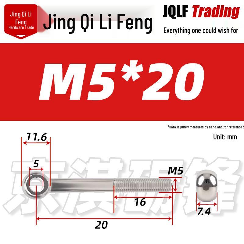 Stainless Steel GB798 Eye Bolt, Full Series M5-M16