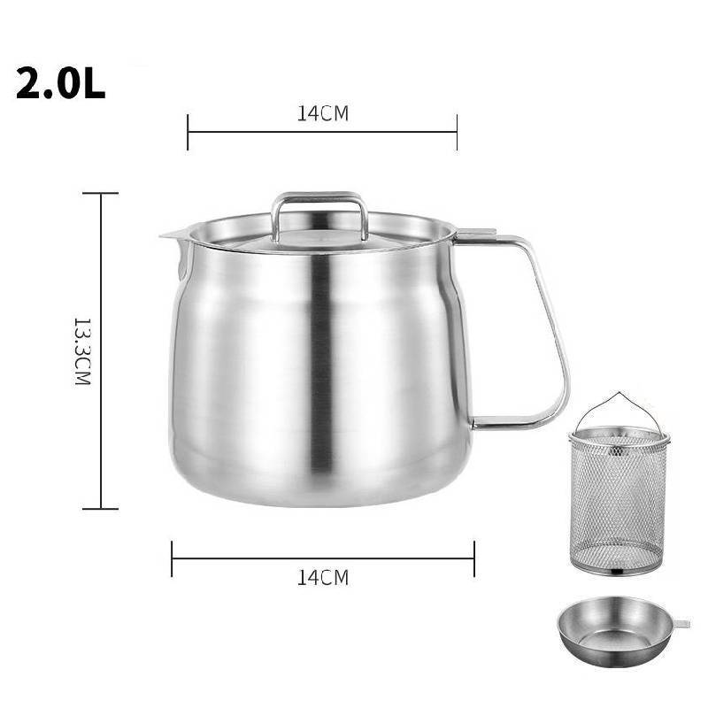 Stainless Steel Oil Bottle With Filter For Kitchen Large Capacity Oil Storage And Residue Separation