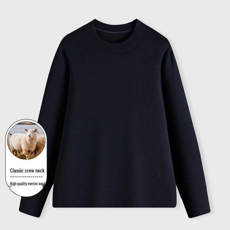 Luozi Men's Warm Round Neck Wool Sweater