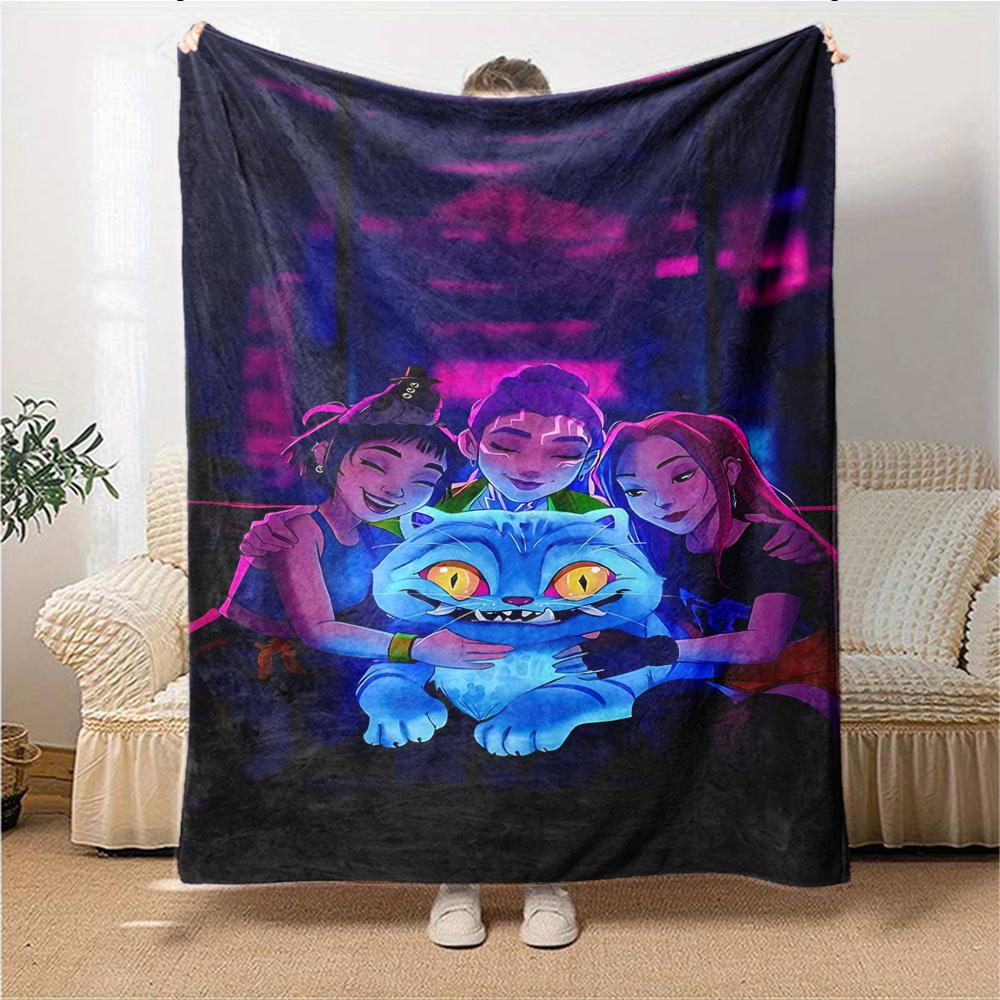 1Pc Purple Hair Hunter Blanket For Couch Bed Plush Cozy Fuzzy Blanket Super Soft Warm Blankets For Fall And Winter 0918206
