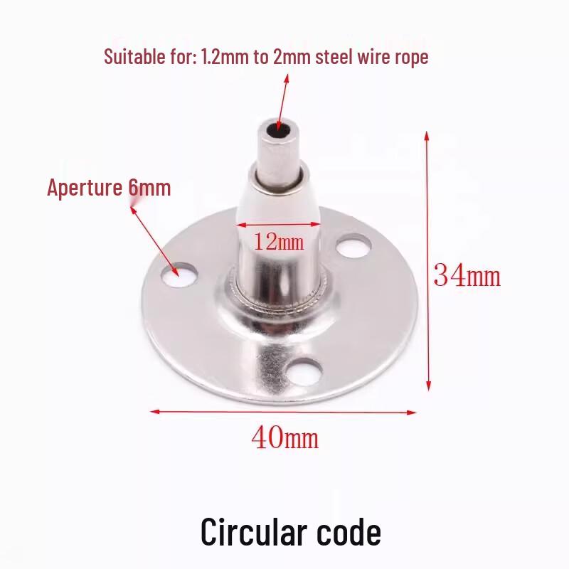 Xianming 304 Stainless Steel Round Plate Wire Rope Clamps, 10-Pack