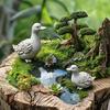 Duck Garden Statues Resin Duck Figurines for Home Office Desktop Decorations Animal Sculpture for Garden Porch Decors