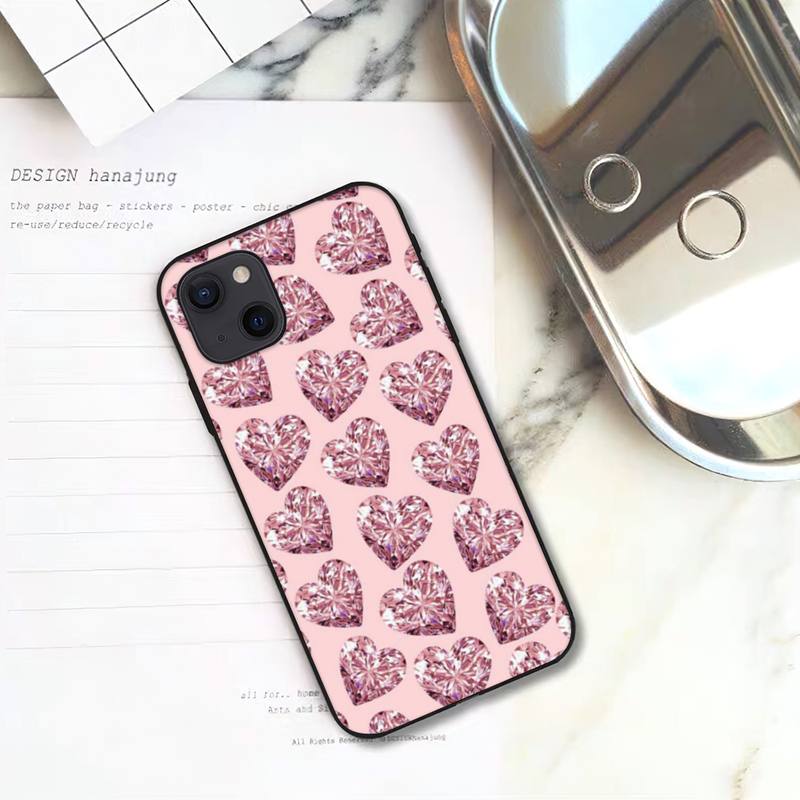 Diamond Love Phone Case For iPhone 11 12 Mini 13 14 Pro XS Max X 8 7 6s Plus 5 SE XR Shell