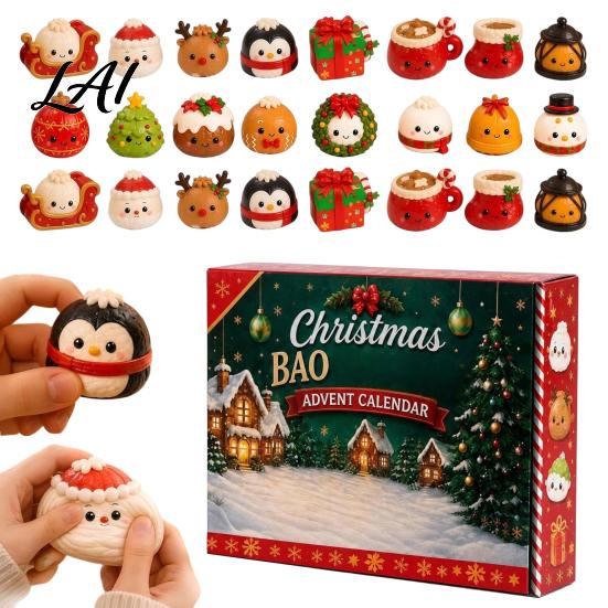 Holiday Countdown Calendar 2026, Squeeze Advent Gift Christmas 24 Days Dumpling Fidget Toys Collectible