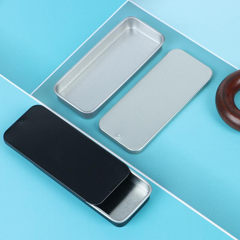 Portable Tin Box Mini Iron Slide Cover Storage Jewelry Pill Cases Container Can