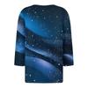 Women's Fashion Button V-Neck Seven Sleeve Geometric Gradient Casual Top