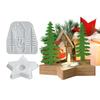 3D Weihnachtsmannhaus Szene Weihnachtsleuchter Harzformen Kerzenständer Weihnachtsbaum Silikonform DIY Kerzenhalter