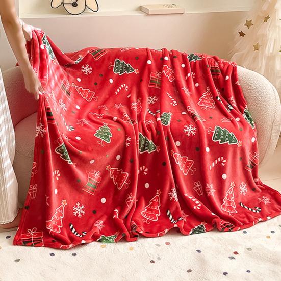 Christmas Throw Blanket Flannel Winter Holiday Bed Blanket Warm Fuzzy Plush Blanket Cozy Xmas Tree Stocking