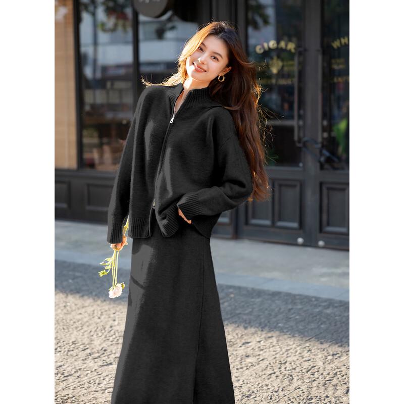 Ensemble Femme Mokaana Fashion Pull Premium à Manches Longues & Jupe Midi MKNJD3971