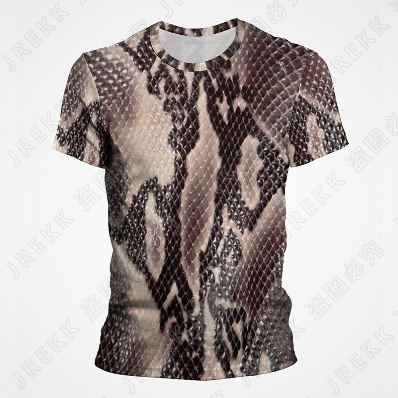Summer 3D T-shirt Snake Skin Textures T Shirt Men Women Horror Snake Pattern Print Tshirt Goth Fashion Streetwear Tee Clothes