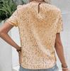 Fashionable Commuting Loose Short-sleeved Round Neck Tops For Women With Sequined T-shirts