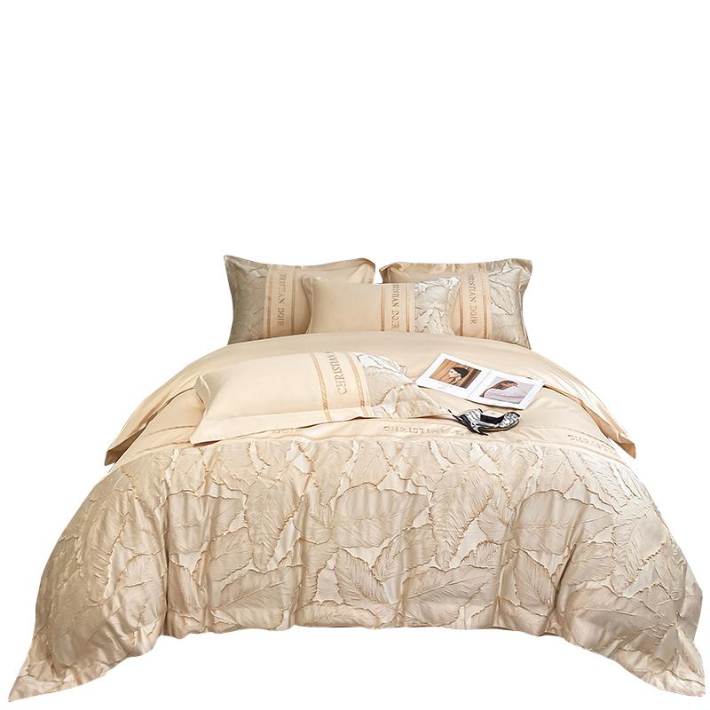 Light Luxury 100% Pure Cotton Four-piece Set Embroidery Quilt Cover Sheet Pillowcases Home Textile Bedding Set 1.8m 2m Bed