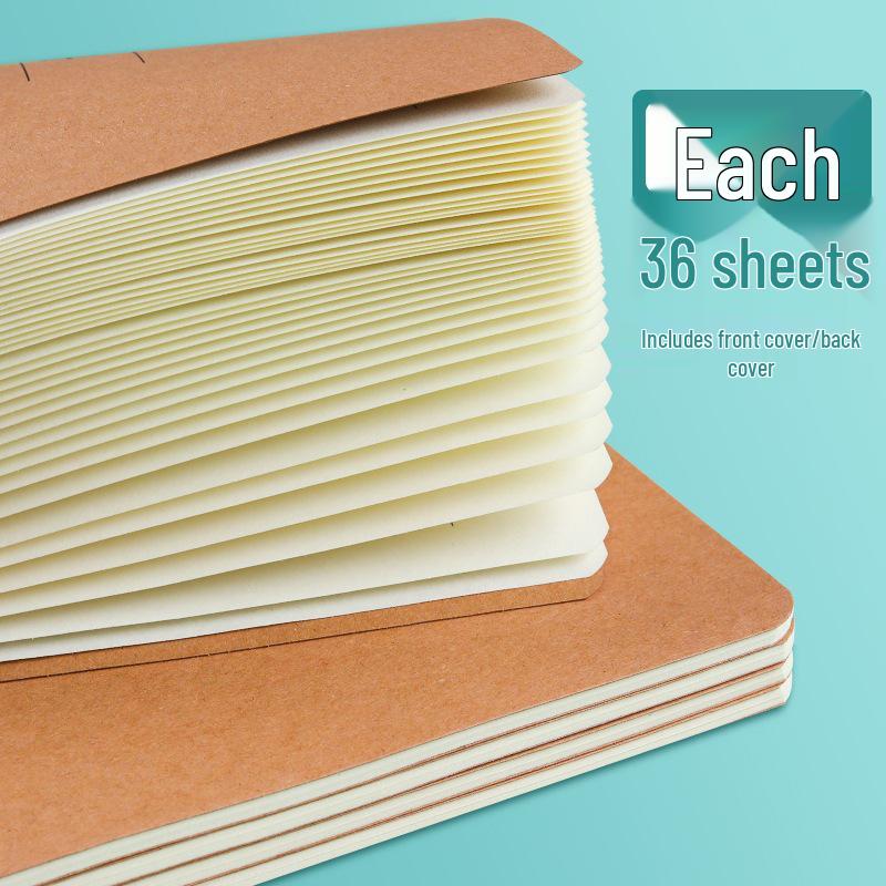 Thickened Saddle-Stitched Kraft Paper Workbook: Math & English Composition Notebook for Students (16K/32K)