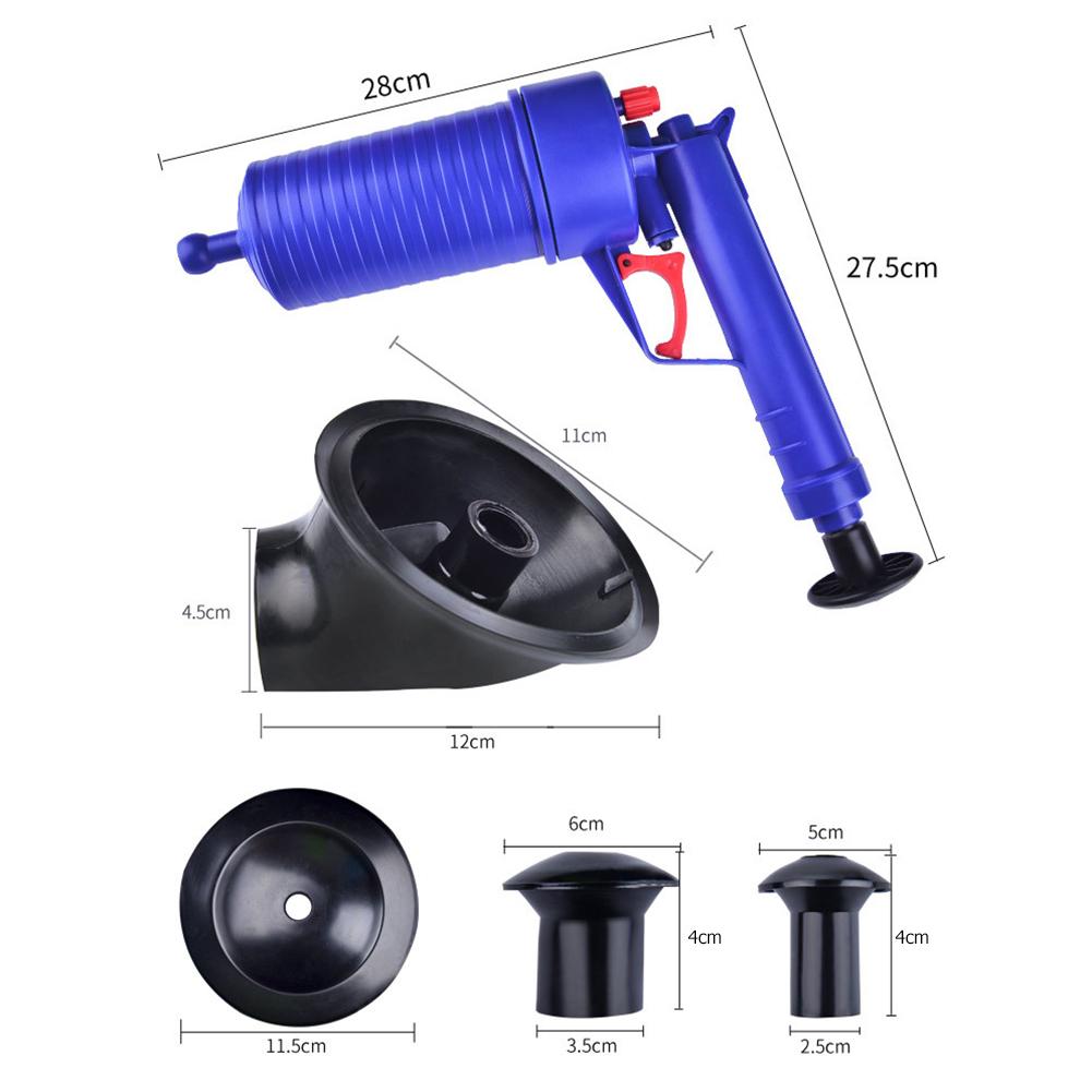 Air Power Sewer Dredge Tool with 4 Sized Suckers Pipe Dredge Tool Drain Cleaner Pump for Kitchen Bathroom Dredge Pipe