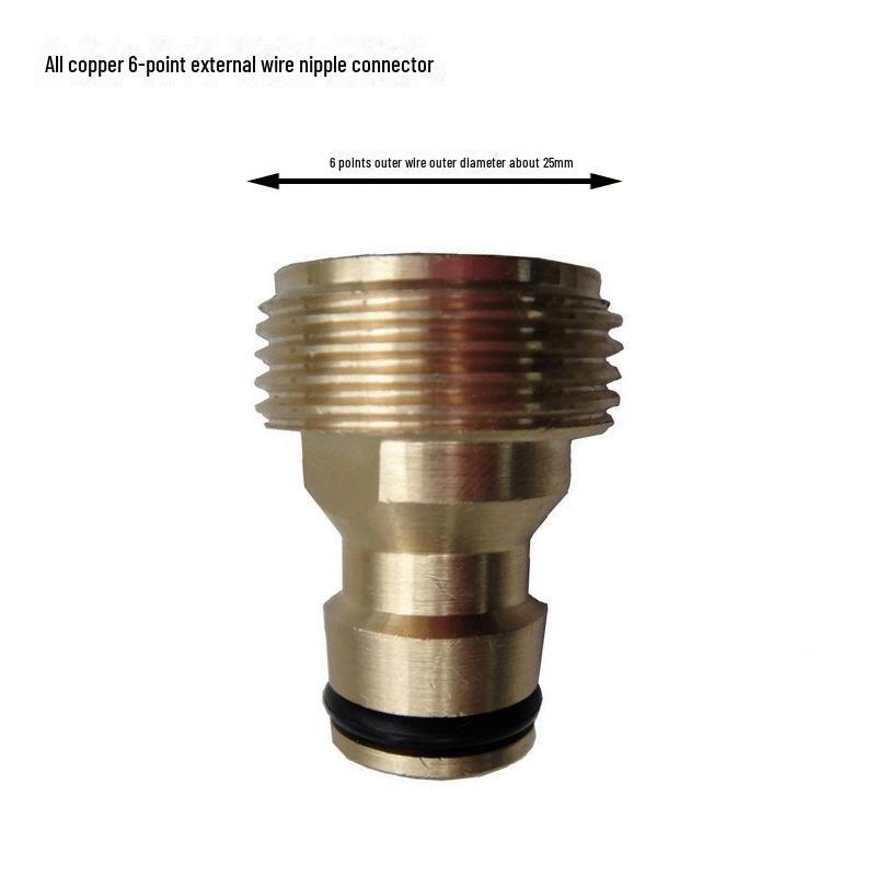 Copper 6-Point Quick Connect Faucet Adapter for Car Wash Hose