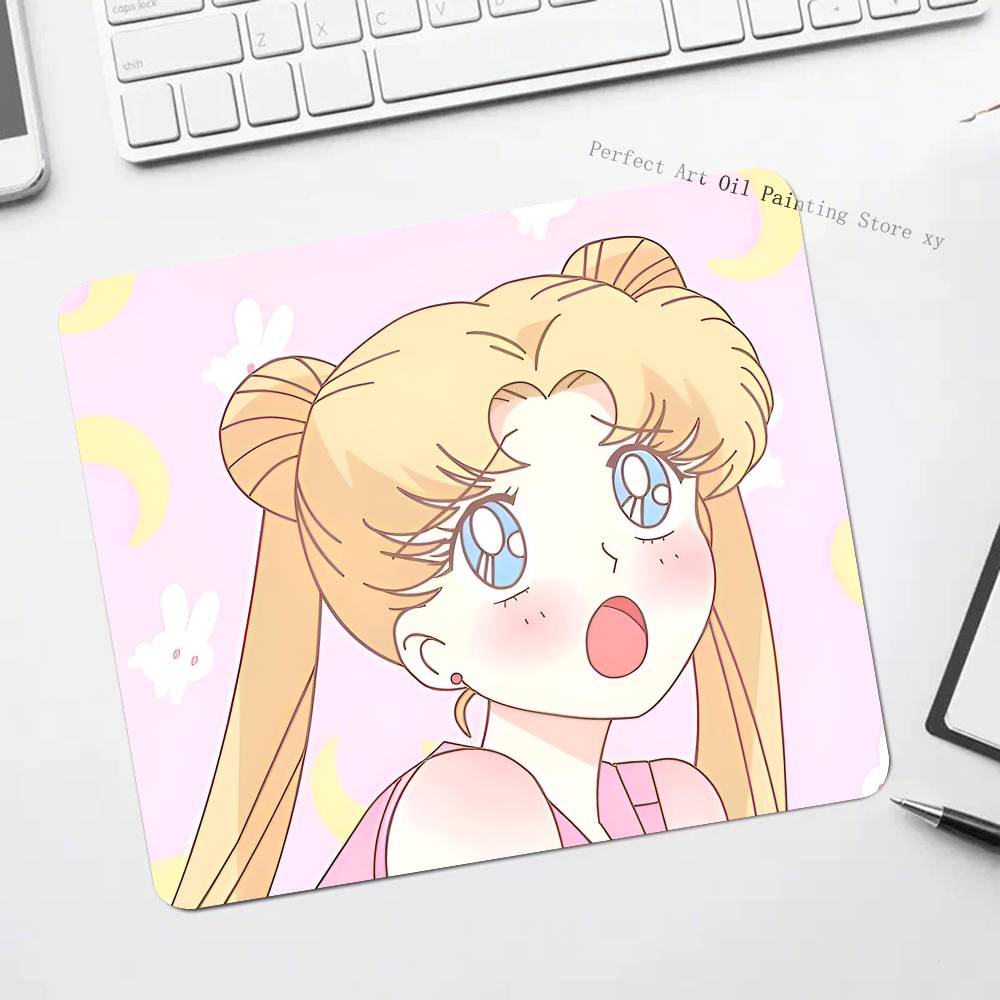 Anime Mousepad Small LockEdge Mouse Pad For Gamers Computer Desk Pad Rectangular S-Sailors Moons Anti-slip Rubber
