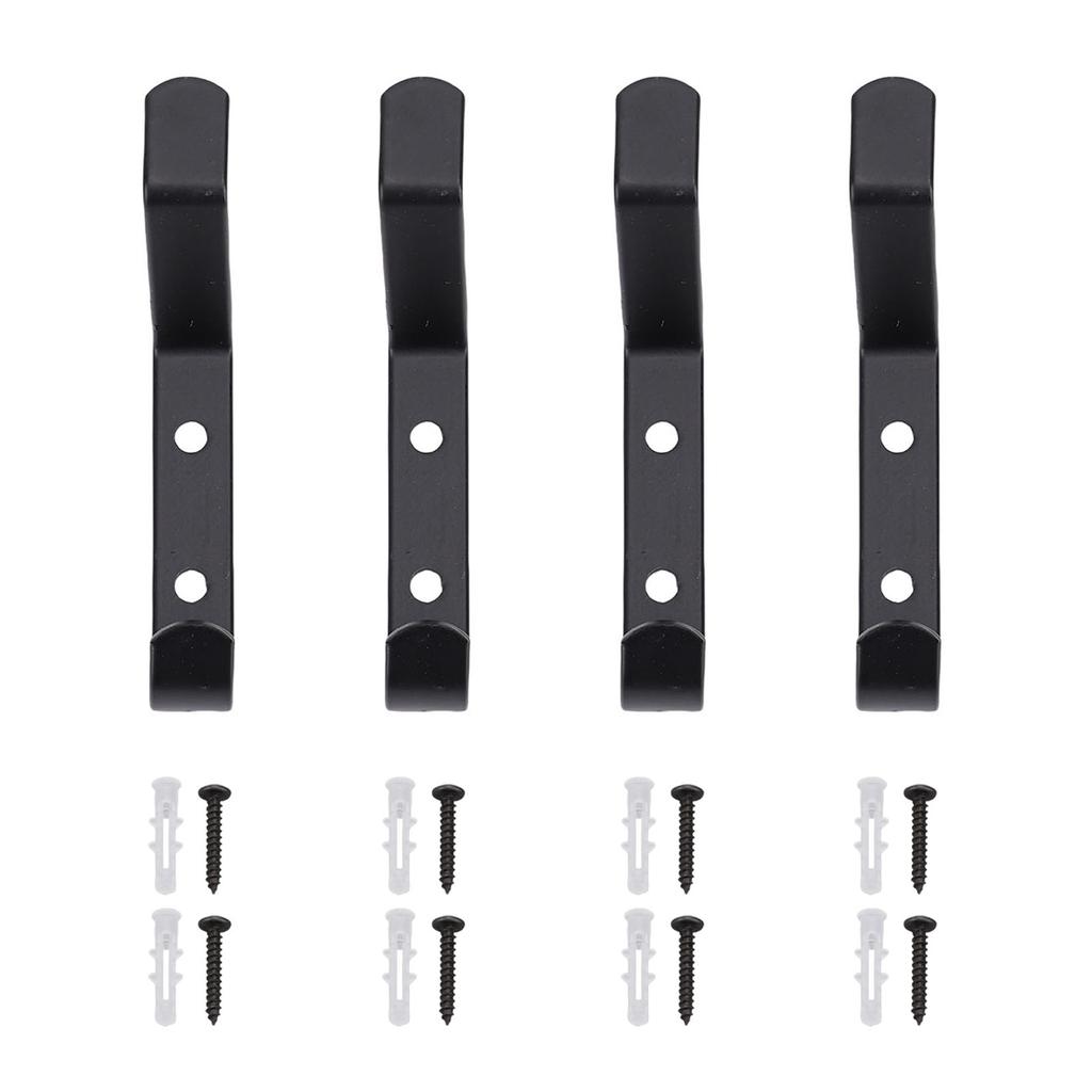 4 Pcs Coat Hooks Wall Mount Coat Hanger Carbon Steel Screw In Wall Hooks for Hanging Heavy Duty S