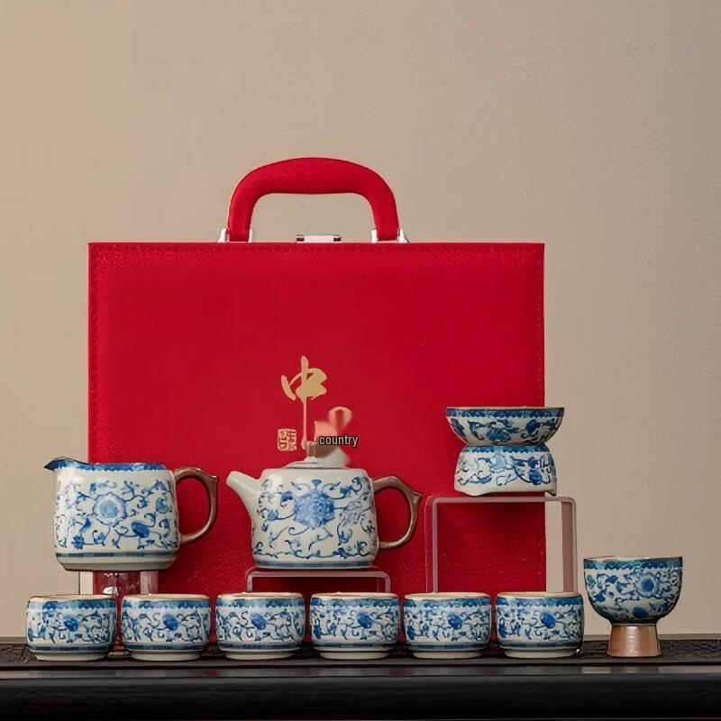 

Tao Ding Xuan Ru Kiln Blue and White Porcelain 11-Piece Tea Set