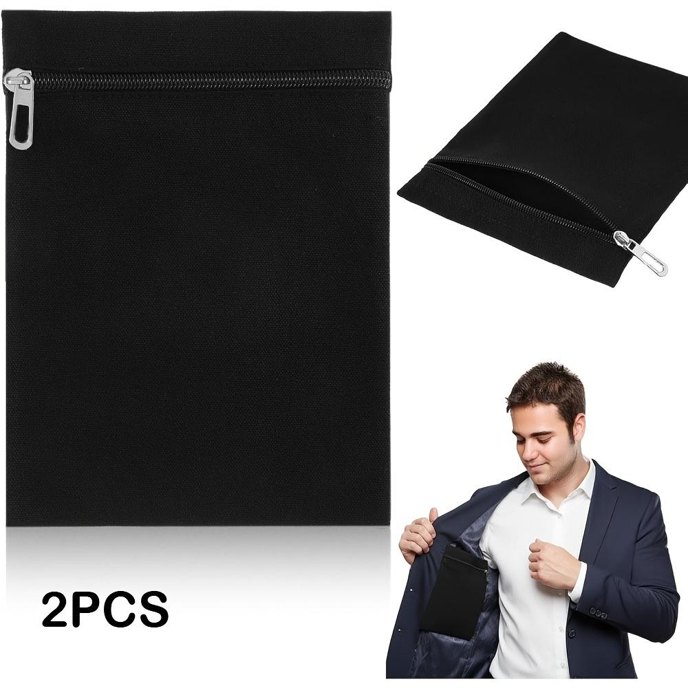 1/2 Stück Handgenähte Canvas-Reißverschluss-Aufbewahrungstaschen, Reisesicherheitsbeutel und Versteckte Innentaschen für Jacken, Geeignet für Kleidung